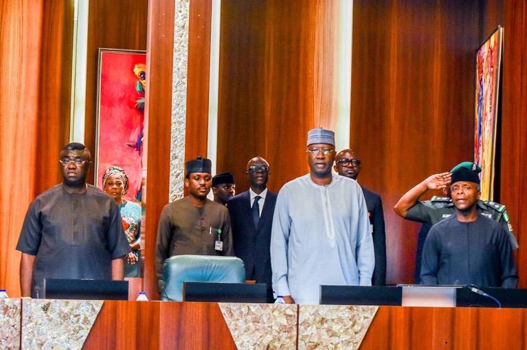 Vice President Yemi Osinbajo presiding over the 97th National Economic Council meeting