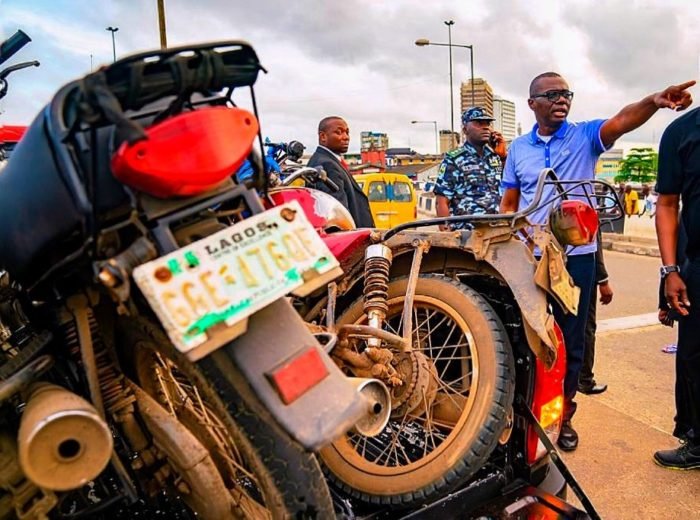 Governor Sanwo Olu directing the arrest of defaulting motorcycle riders and car owners