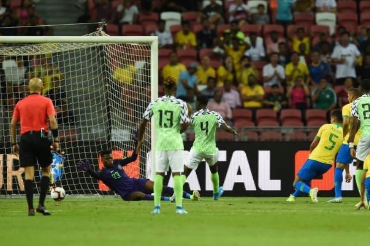 Nigeria played a 1-1 against Brazil in an international friendly in Singapore