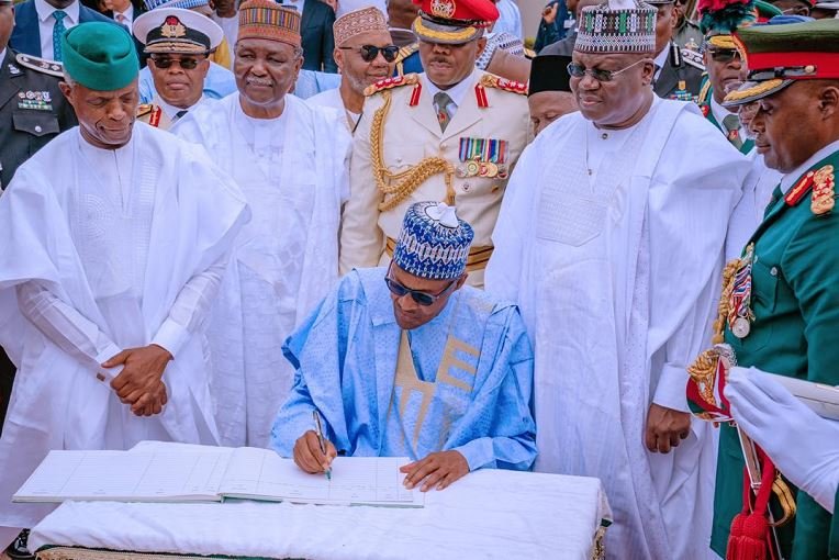 President Muhammadu Buhari and Vice President Yemi Osinbajo during the 59th Independence Day celebration in Abuja on 1 October5