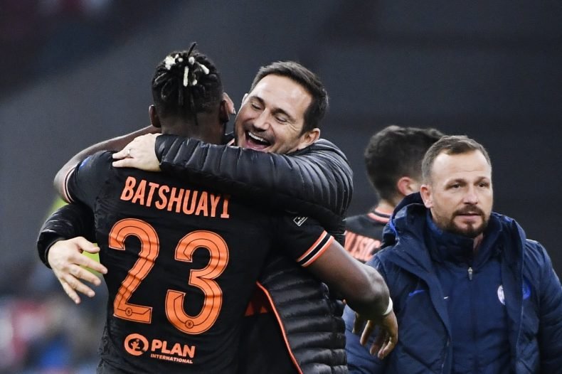 Super sub Batshuayi embrace Frank Lampard after the game