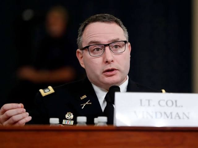 Lt Col Vindman at the Impeachment Inquiry at Capitol Hill