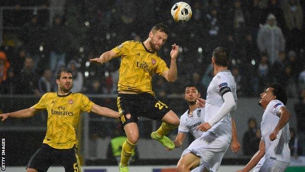Mustafi broke the deadlock on 80 minutes with Arsenal's first effort on target