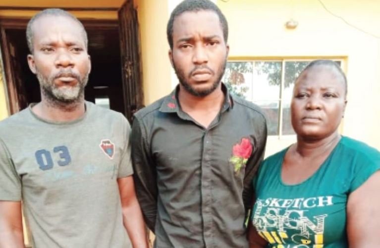 Adeeko Owolabi and his mother after they were arrested by the police