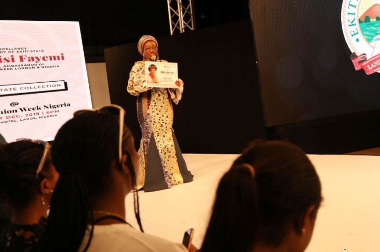Bisi Fayemi, wife of the governor of Ekiti at the Africa Fashion Week Nigeria