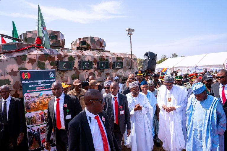 Buhari unveils indigenous mine-resistant military vehicles