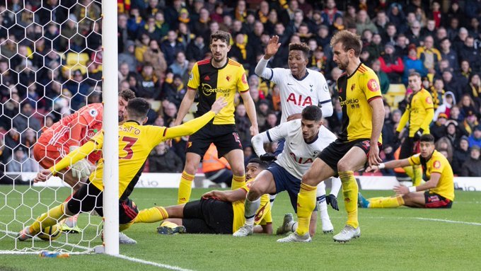 New signing Nacho Pussetto cleared the ball from the line as Watford drew Tottenham 0-0