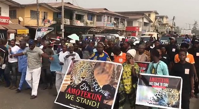 Southwest residents protest in support Amotekun