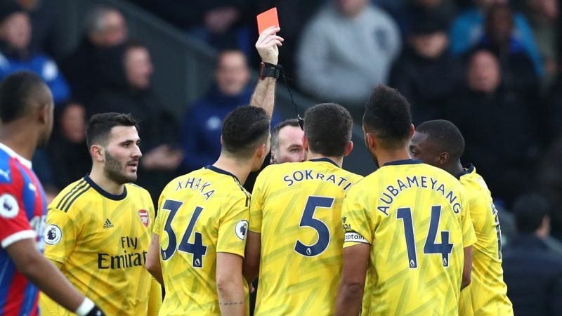 Aubameyang set to miss crunch clash against Chelsea after red card