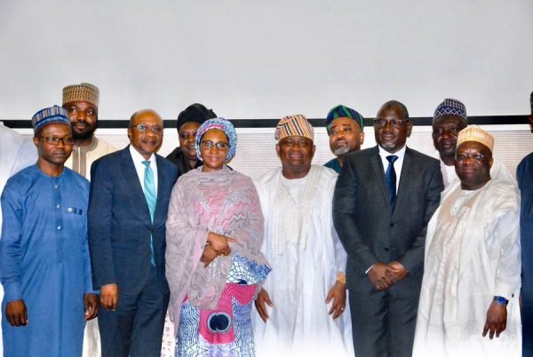 Finance Minister, Zainab Ahmed,(3rd left front) at the ceremony to inaugurate FIRS Board