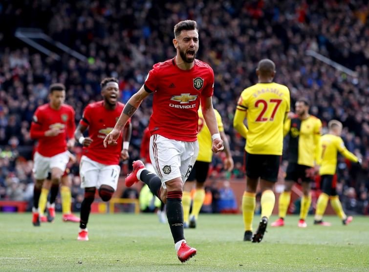 Bruno Fernandes scored his first Manchester United goal against Watford