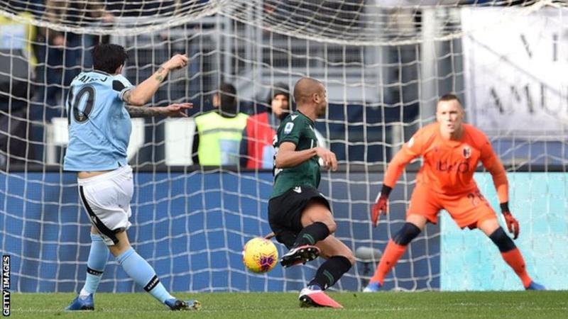 Luis Alberto scored Lazio's opener before setting up their second