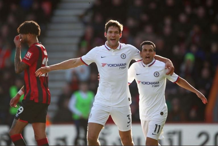 Marcos Alonso scored twice to rescue Chelsea from defeat against Bournemouth