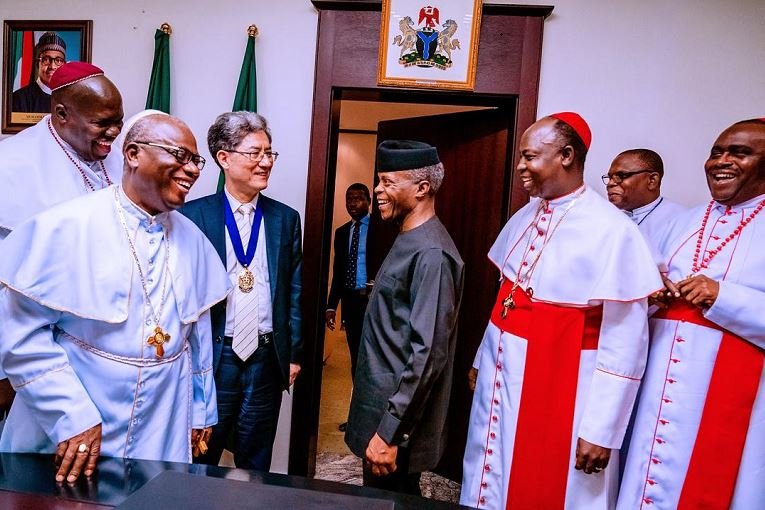 The World Methodist Council led by the President Rev. Dr. J.C. Park, and the Prelate of the Methodist Church of Nigeria, His Eminence, Samuel Kalu Uche visited Vice President Yemi Osinbajo