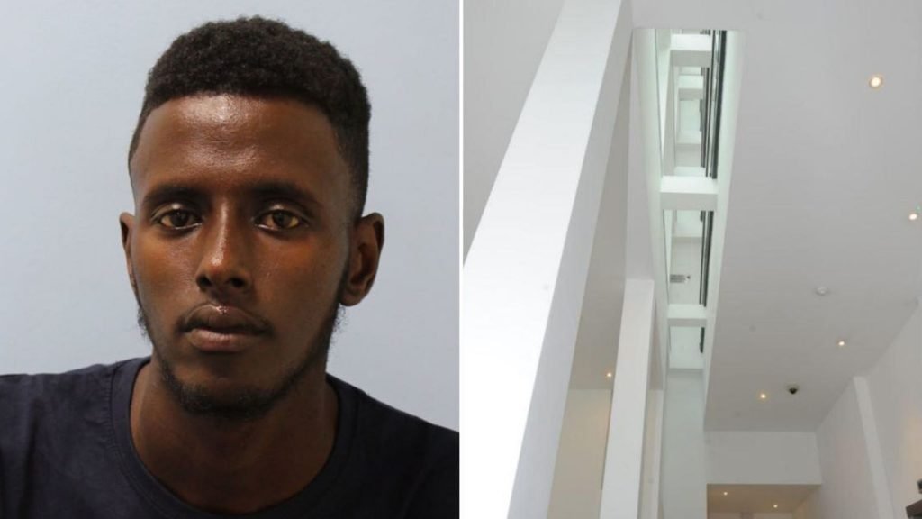 Yusef Ali, 19, pushed a woman off a fourth-floor inside balcony