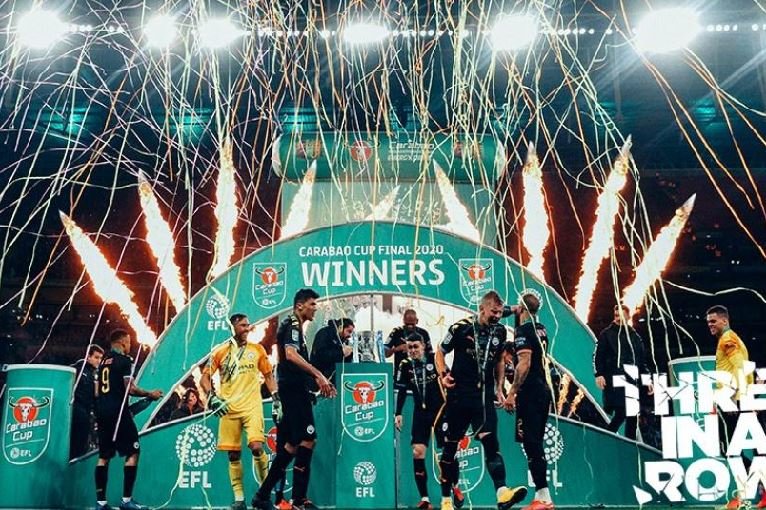 Manchester City have claimed their third Carabao Cup in a row