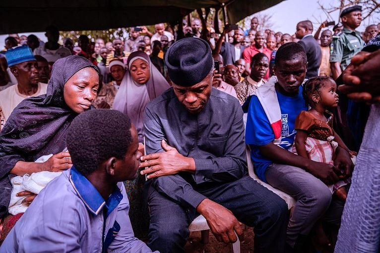 Vice President Yemi Osinbajo graced the burial ceremony of a late escort Ali Gomina