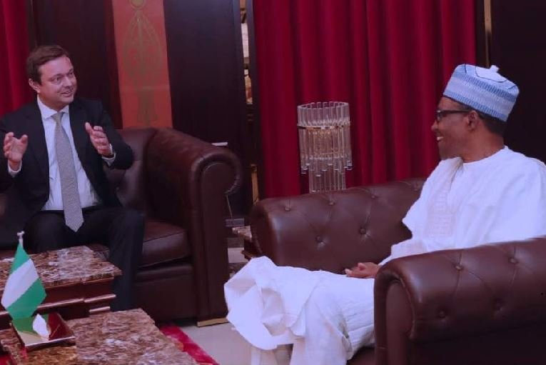 EU Ambassador to Nigeria and ECOWAS, Ketil Karlsen and President Muhammadu Buhari of Nigeria