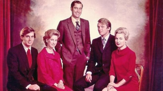 An undated photo of the Trump siblings, from left to right Robert, Elizabeth, Fred, Donald and Maryanne