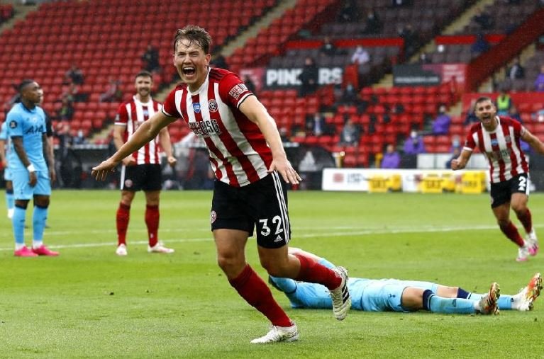 Sander Berge scored his first goal for Sheffield United against Tottenham Hotspur