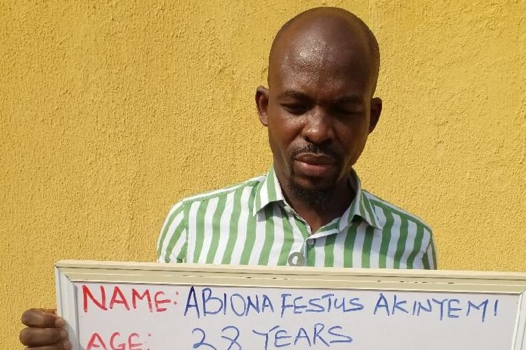 Abiona Festus Akinyemi was wanted by the EFCC in Lagos
