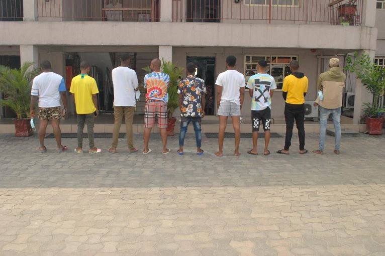 EFCC arrested nine Yahoo Boys in Port Harcourt, Rivers State