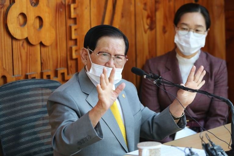 Lee Man-hee, 88, heads the Shincheonji Church of Jesus in South Korea