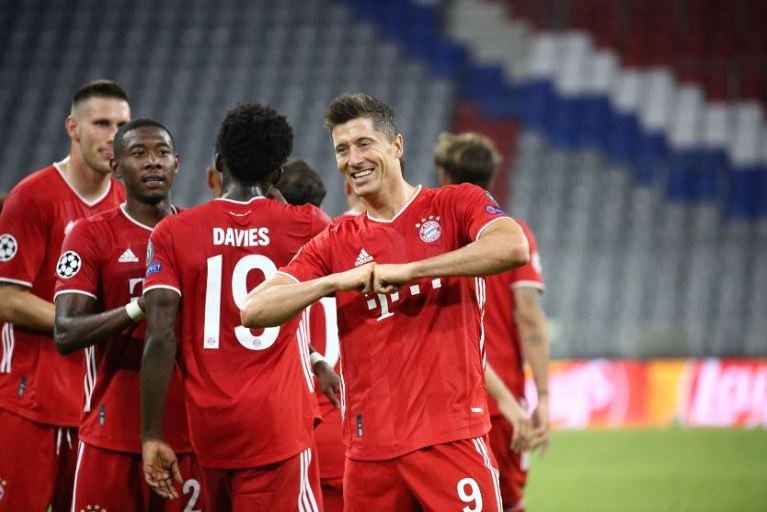 Robert Lewandowski scored three and assisted four goals over the two legs