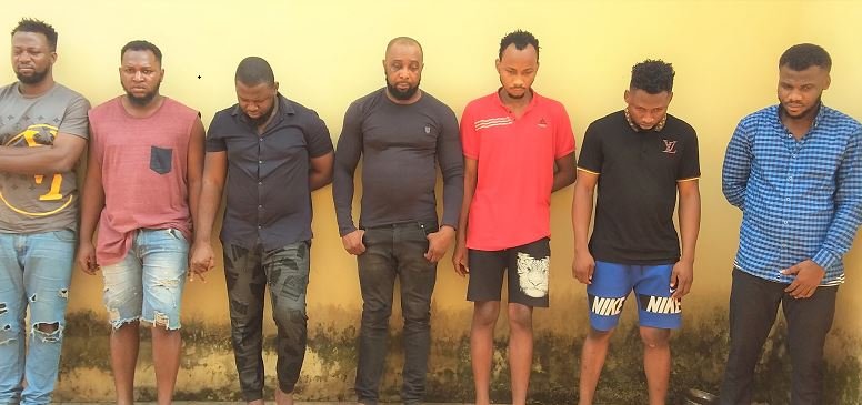 The seven internet fraudsters arrested by EFCC