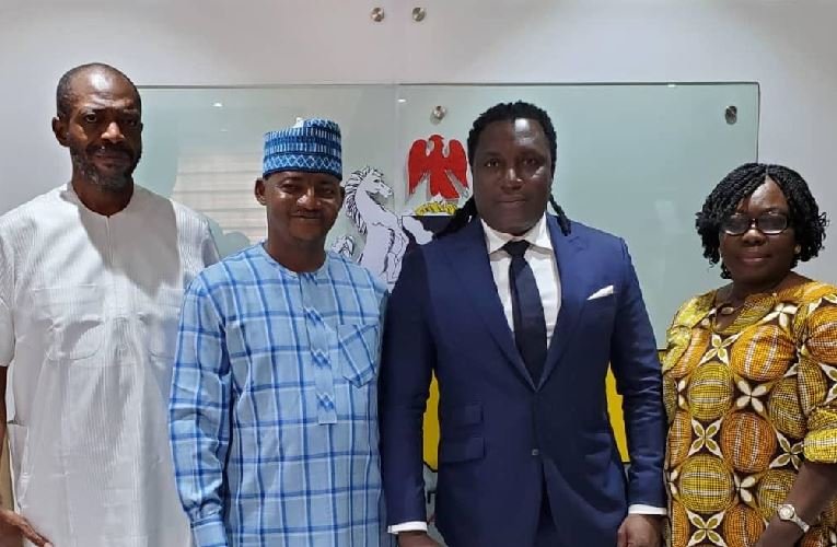 Mr. Jenkins Alumona, AAAN Vice President; Dr. Lekan Fadolapo, APCON Registrar/CEO; Mr. Steve Babaeko, AAAN President; and Mrs. Ijedi Iyoha, APCON Deputy Director of Regulations during a visit to the Advertising House on Friday