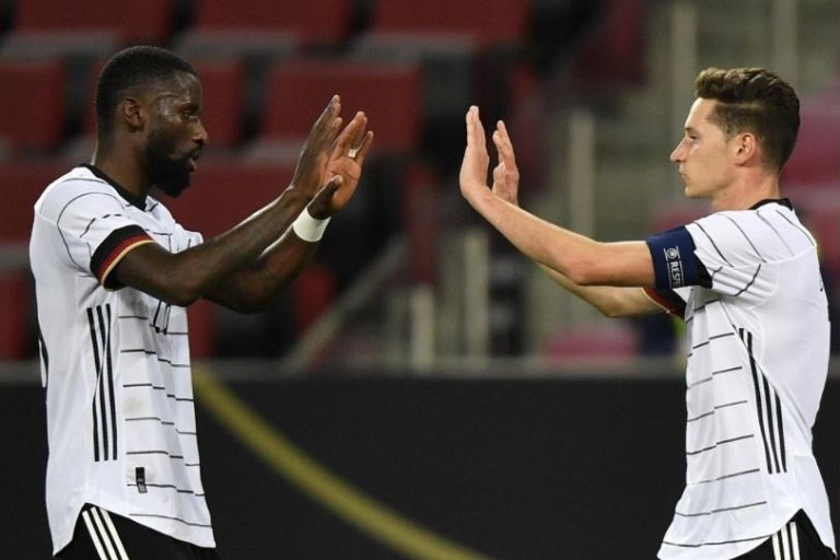 Antonio Rudiger and Julian Draxler on international duty with Germany