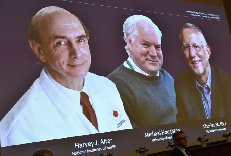 Nobel Prize in Medicine was awarded to Michael Houghton, Harvey Alter and Charles Rice for Hepatitis C discovery