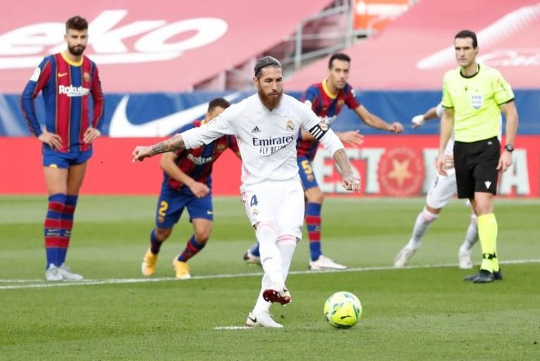 Sergio Ramos scored from the spot to give Real Madrid a second half lead