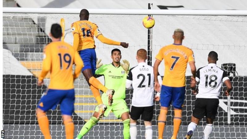 Abdoulaye Doucoure scored his first Premier League goal for Everton since joining from Watford in the summer