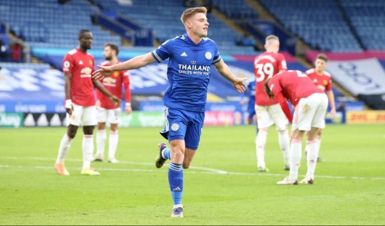 Leicester's Harvey Barnes drew Leicester City level in the first half with a ferocious strike from the edge of the box