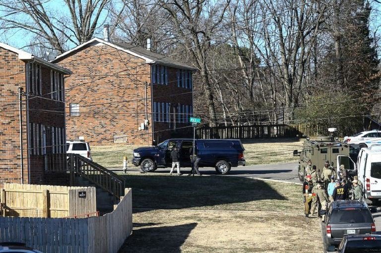 Law enforcement officers searched Warner's home in Antioch, near Nashville