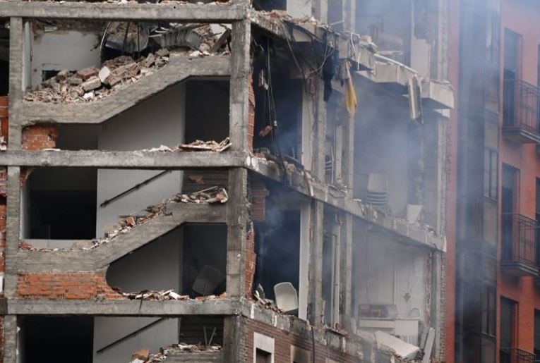An explosion in Madrid has collapsed a building