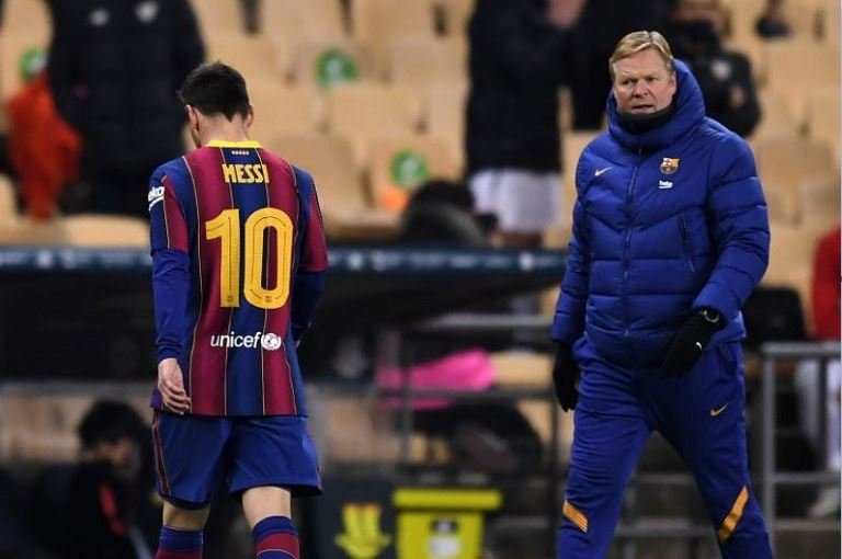 Lionel Messi has been sent off for the first time in his Barcelona career