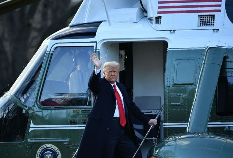 President Donald Trump leaves White House