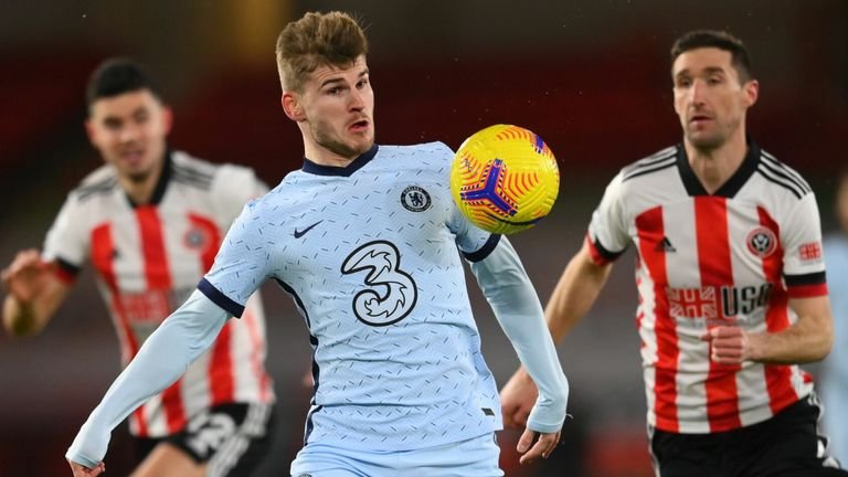 Timo Werner was involved in both Chelsea goals to down Sheffield Utd