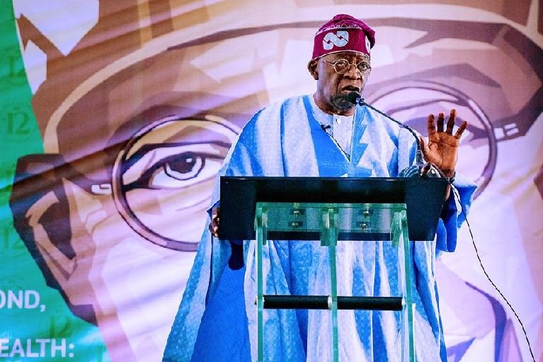 Asiwaju Bola Tinubu delivers his speech at the 12th BAT Colloquium in Kano