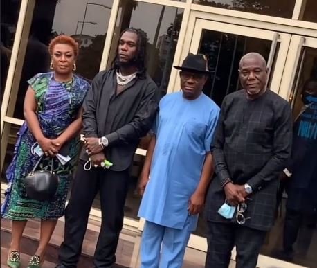 Burna Boy, his parents and Governor Nyesom Wike