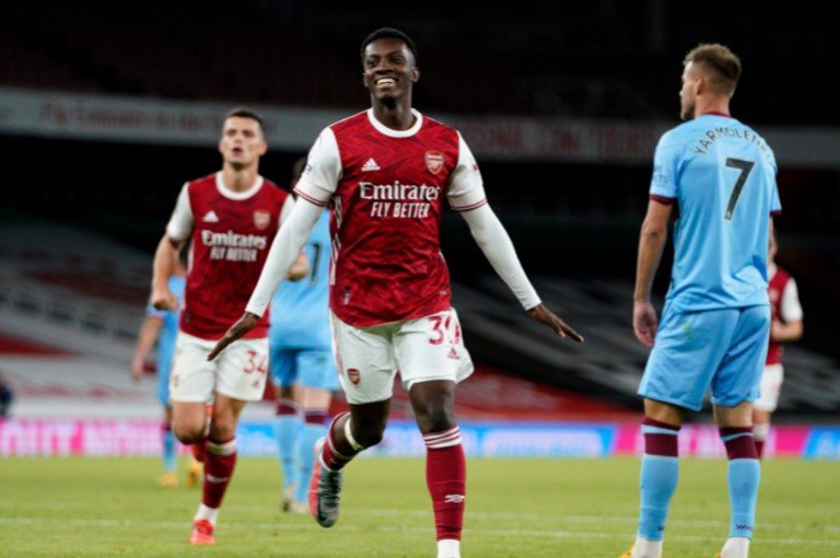 Eddie Nketiah scored at the last minute to put Arsenal level with Fulham