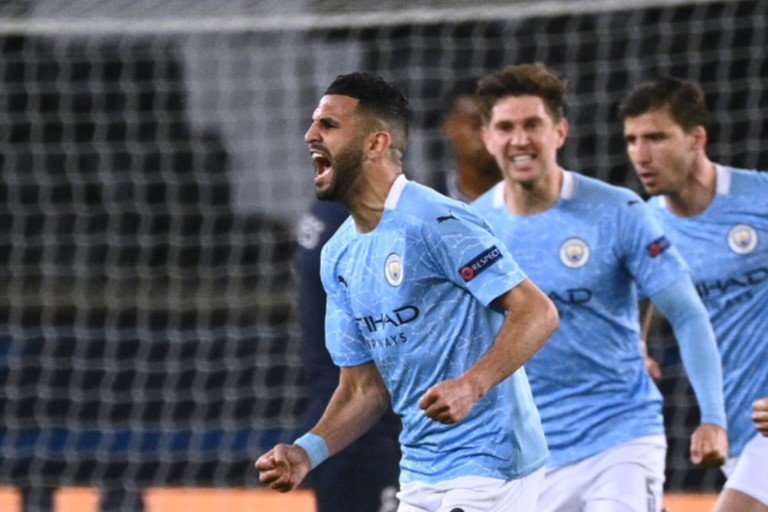 Mahrez celebrates as Man City stage comeback against PSG