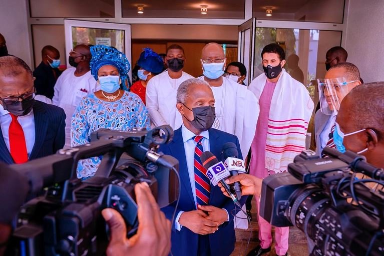 Vice President Yemi Osinbajo after Easter service at the Aso Villa