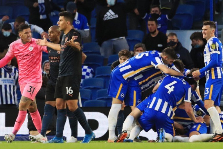 Brighton stage comeback to beat Man City in five-goal thriller