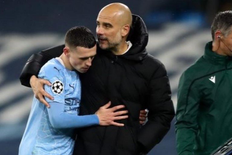 Phil Foden and Pep Guardiola