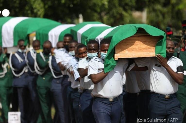 The military burial held at the Nigeria Army Military Cemetery in Abuja, Nigeria's capital