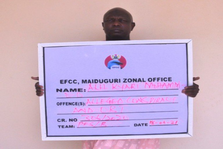 EFCC parades Alhaji Kyari Mohammed for N99.7m fraud in Maiduguri