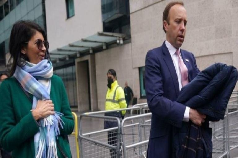 Matt Hancock (right) resigned as health secretary following pictures being published of him in an embrace with Gina Coladangelo (left)